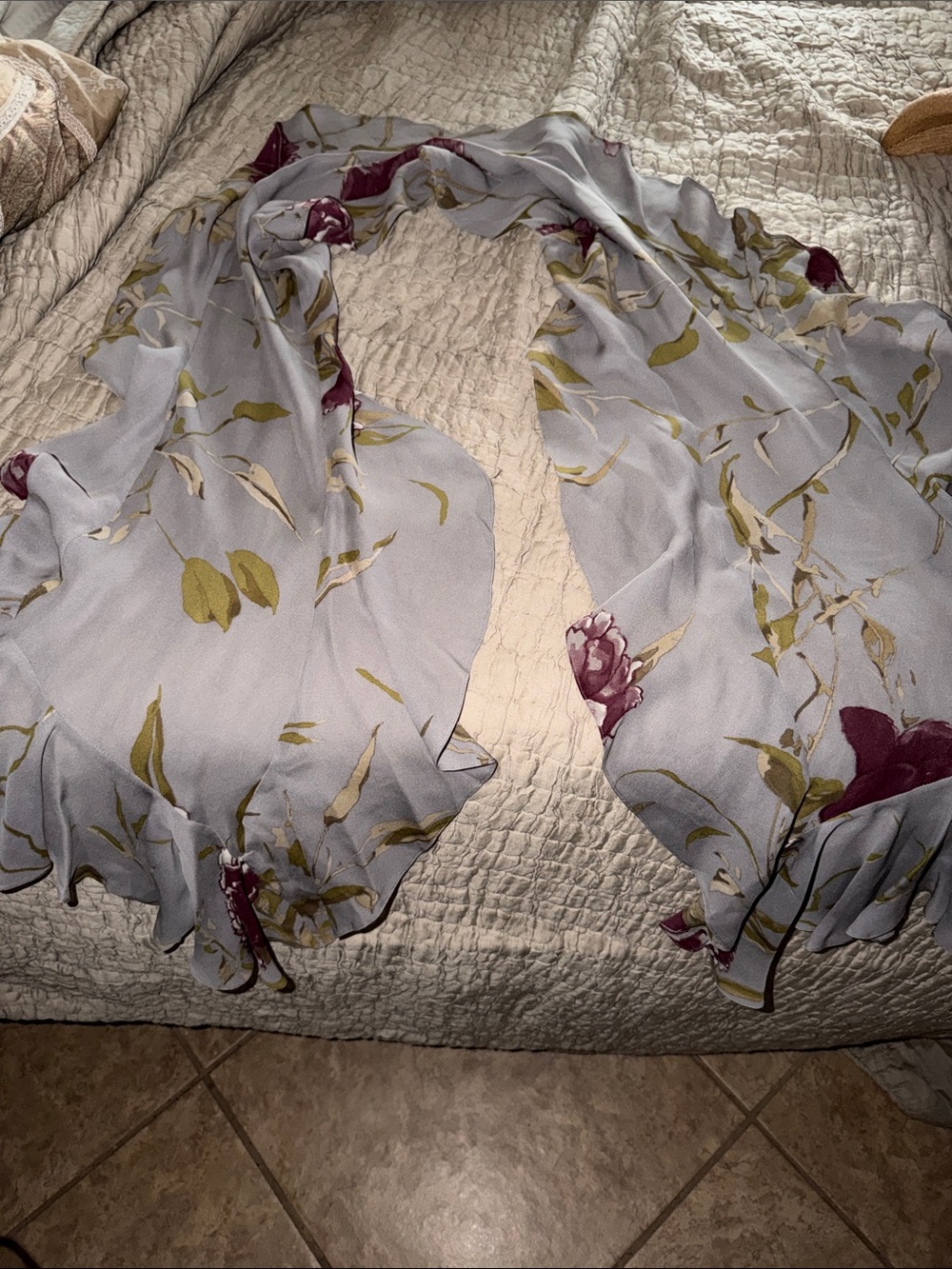 Ellen Tracey silk scarf lovely unique scarf that is pieced together to make a